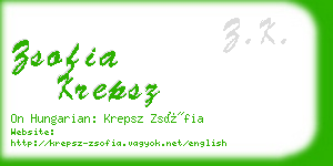 zsofia krepsz business card